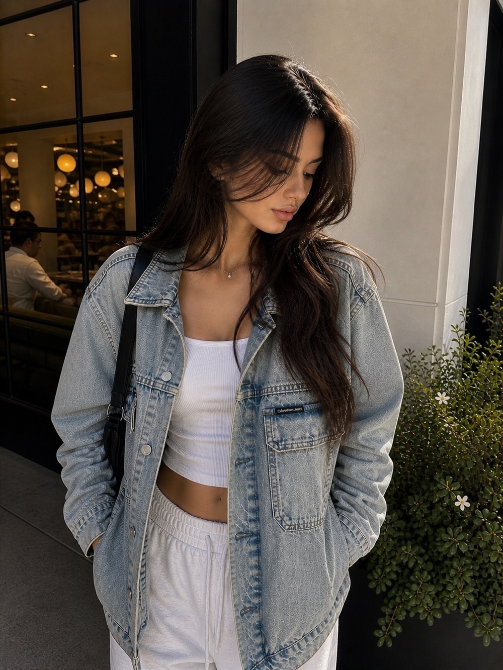 Calvin Klein Jeans Denim Oversized Button Down Trucker Jacket